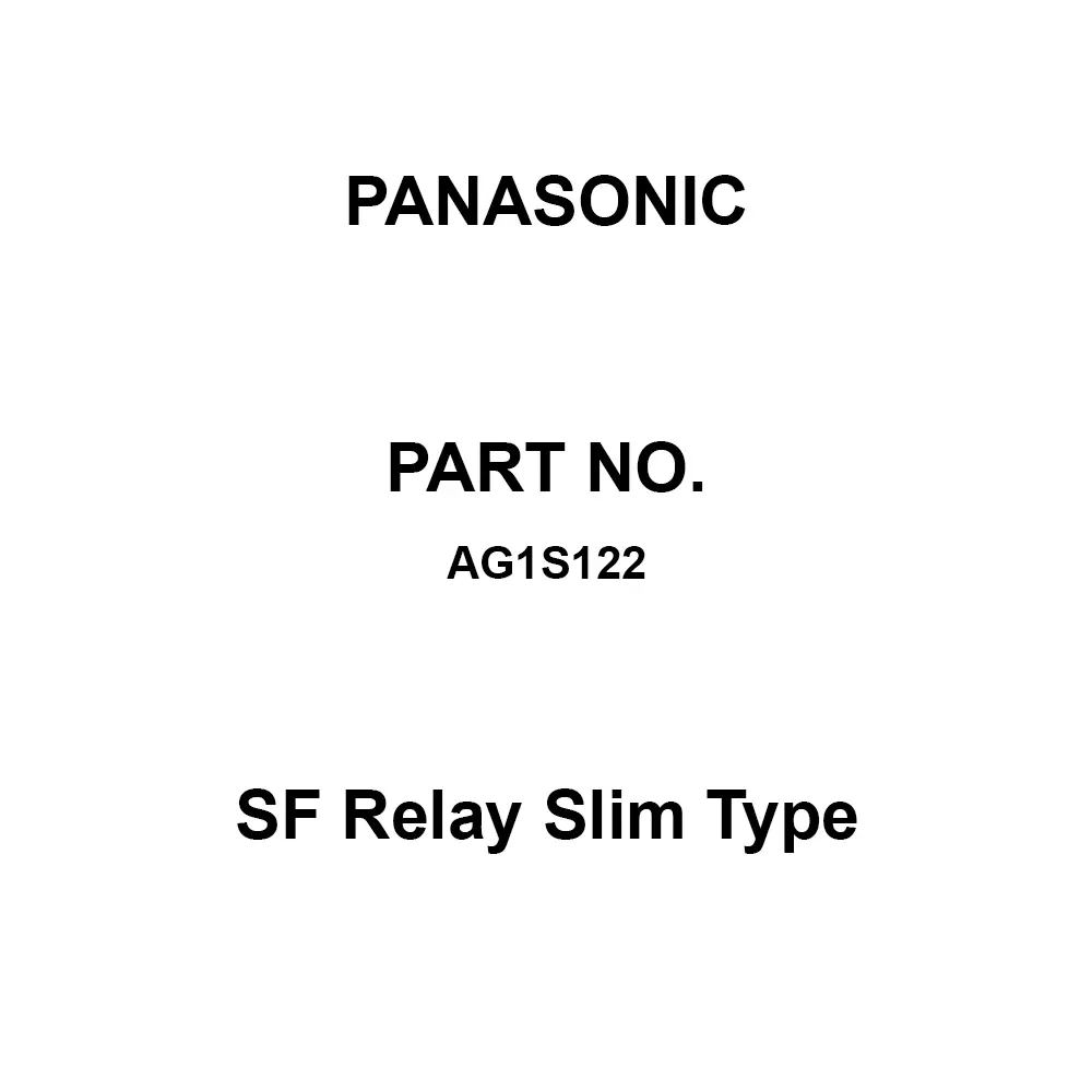 Panasonic SF Relay Slim Type 2A2B Contact DC 24 V Rated Coil Voltage, AG1S122 (Pack of 50 Pcs)
