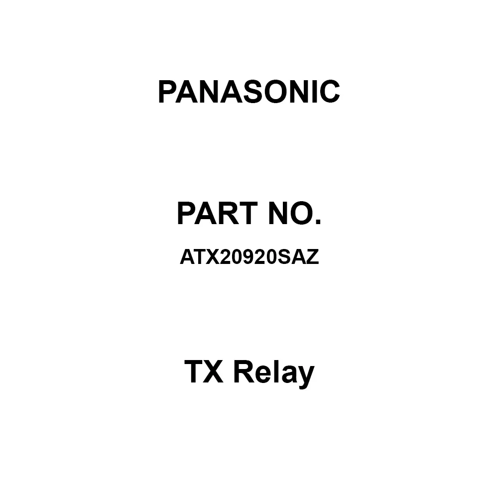 Panasonic TX Relay DC 5 V Rated Coil Voltage, ATX20920SAZ (Pack of 500 Pcs)