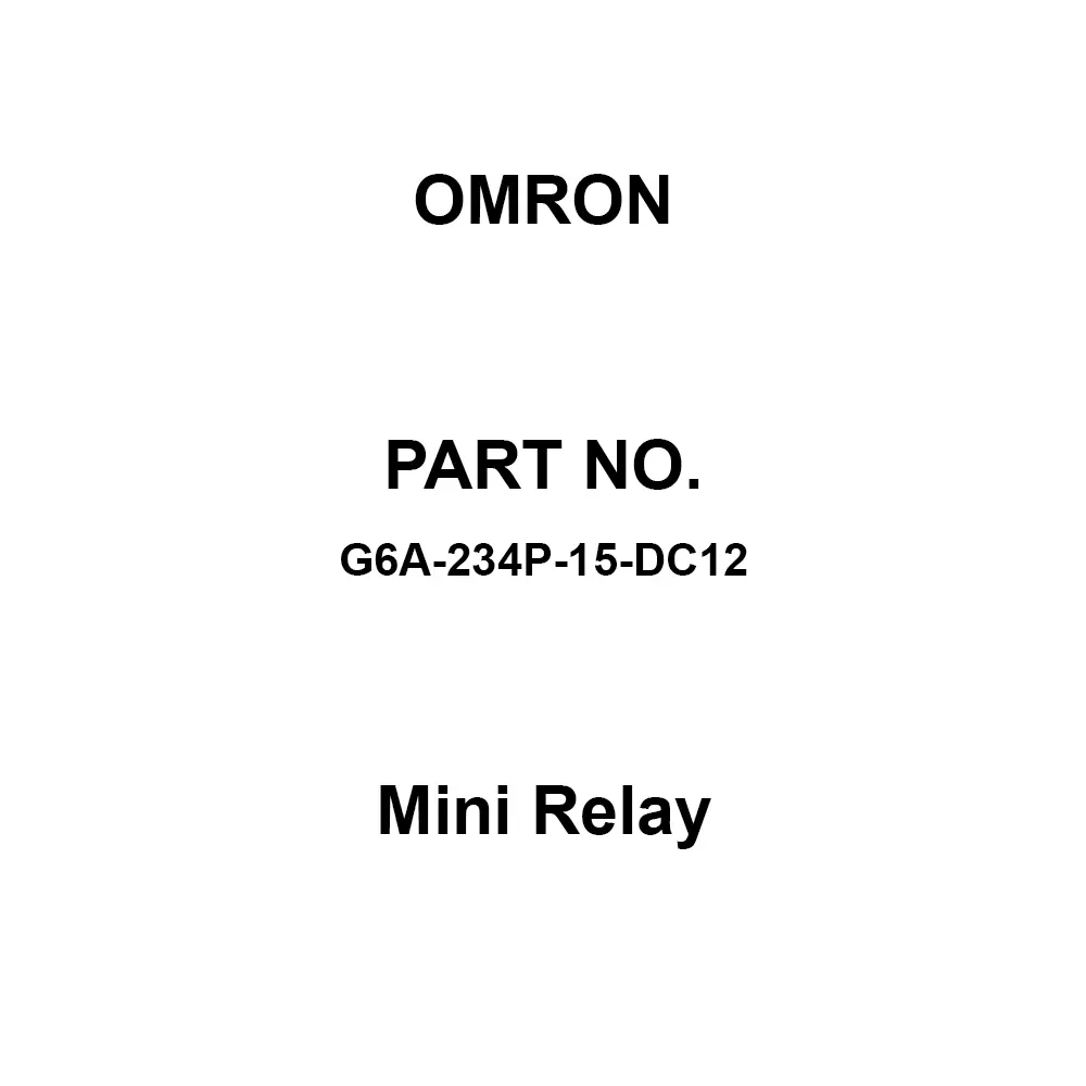 Omron Mini Relay 2C Contact Configuration, G6A-234P-15-DC12