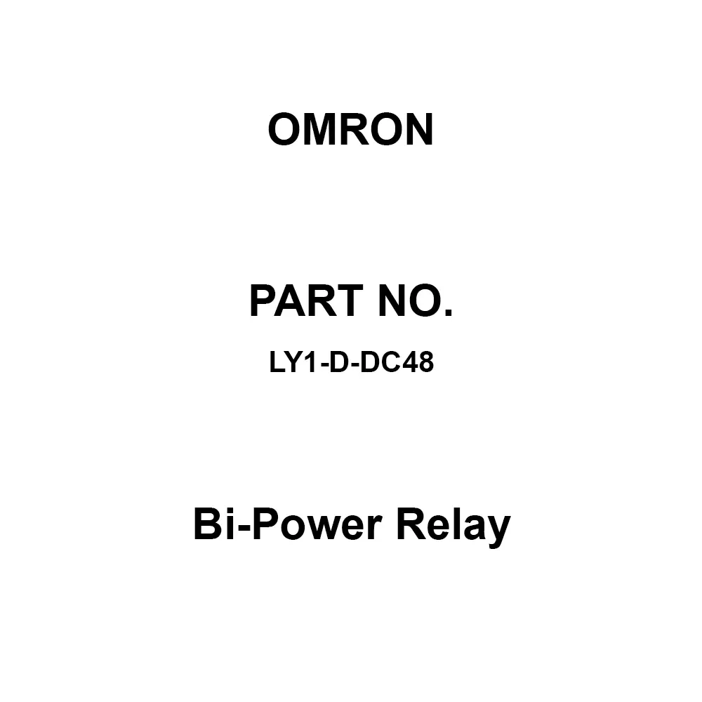 Omron Bi-Power Relay 50 mΩ or Less (DC 5 V 1 Amp voltage drop method), LY1-D-DC48