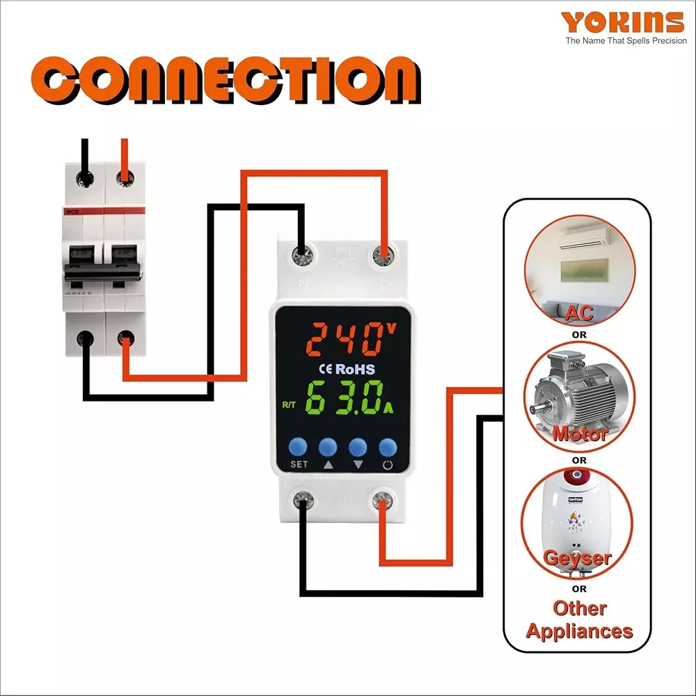 yokins-advanced-adjustable-over-under-voltage-protector-relay-with-overcurrent-protection-63-amp-230-v-din-rail-mount-yd-va4