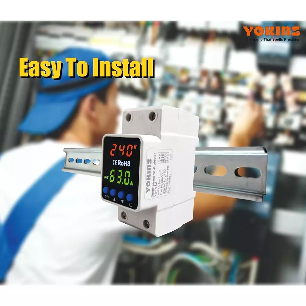 yokins-advanced-adjustable-over-under-voltage-protector-relay-with-overcurrent-protection-63-amp-230-v-din-rail-mount-yd-va4