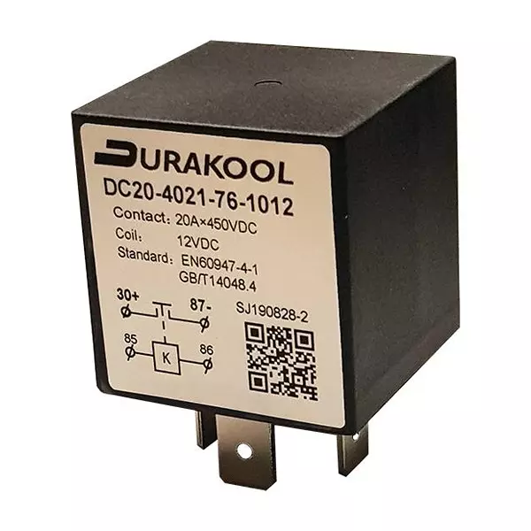 DURAKOOL Power Relay 20 Amp Contact Current SPST-NO-DM 80 V DC, DC20-4021-76-1080