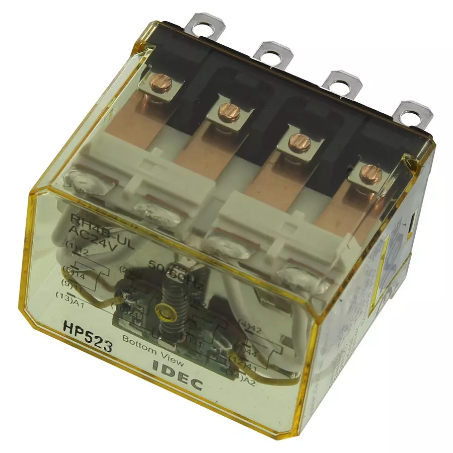 IDEC RELAY, 4PDT, 110VAC, 30VDC, 10A, RH4B-ULAC24V