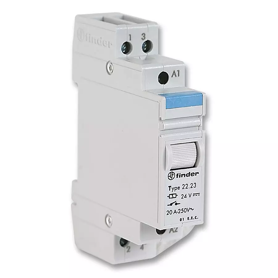 FINDER RELAY, SPST-1NO/1NC, 250VAC, 20A, 22.23.9.024.4000