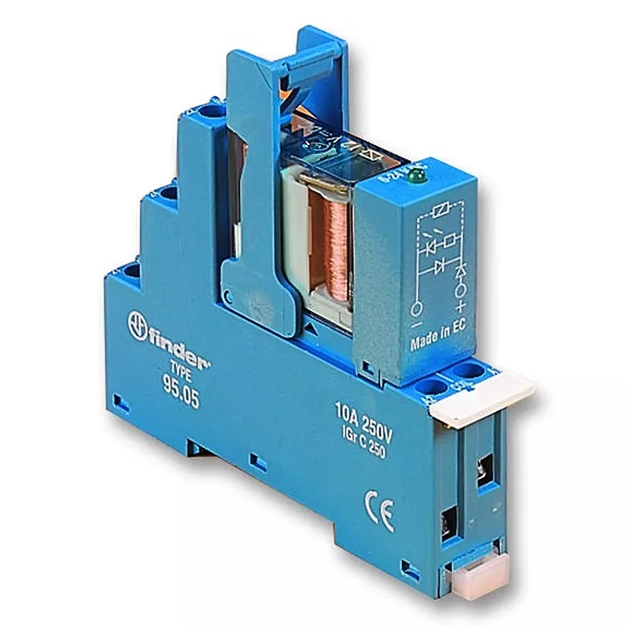 FINDER RELAY INTERFACE MOD, DPDT, 10A, 24VDC, 48.62.7.024.0050SPA