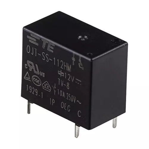 TE CONNECTIVITY POWER RELAY, SPST-NO, 24VDC, 10A, THT, OJT-SS-124HM,00000