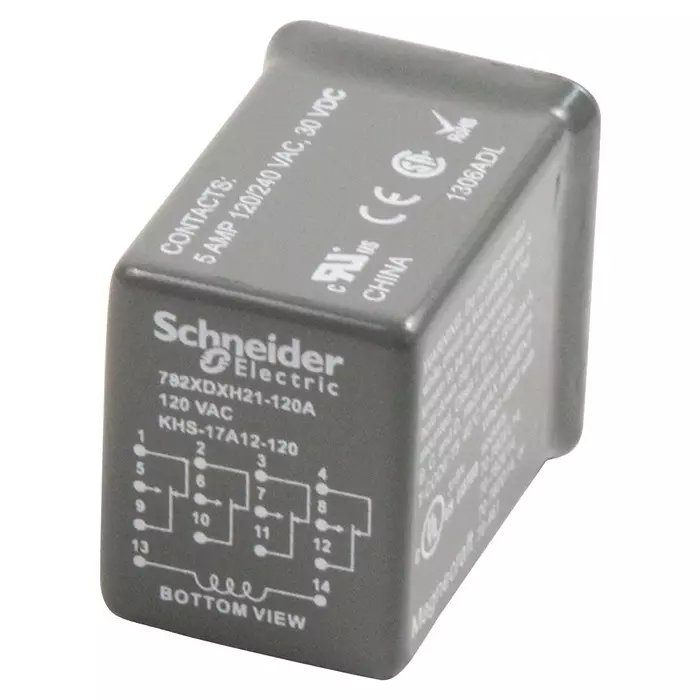 SCHNEIDER ELECTRIC/LEGACY RELAY Relay, 4Pdt, 240Vac, 30Vdc, 5A, 782XDXH21-120A