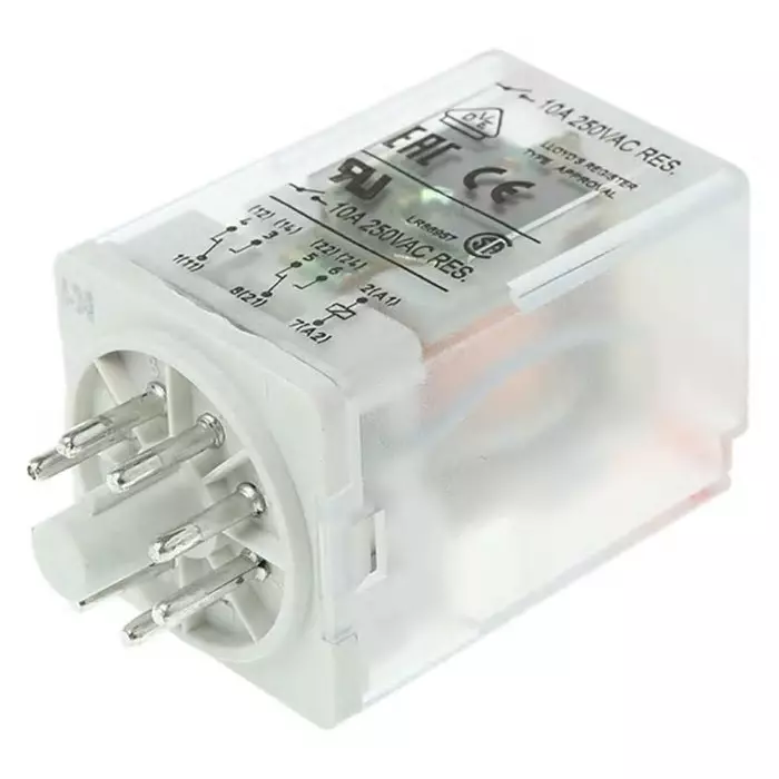 Relpol R15 Power Relay Plug In DPDT Plug In 230 V AC 7080 Ω, R15-2012-23-5230-WTL