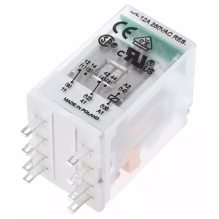 Relpol R2N Power Relay Plug In DPDT Plug In 24 V DC 640 Ω, R2N-2012-23-1024-WTL