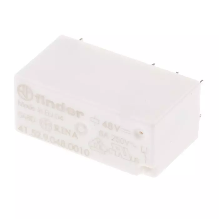 Finder PCB Mount Power Relay 48 V DC Coil 8 A Switching Current DPDT, 41.52.9.048.0010