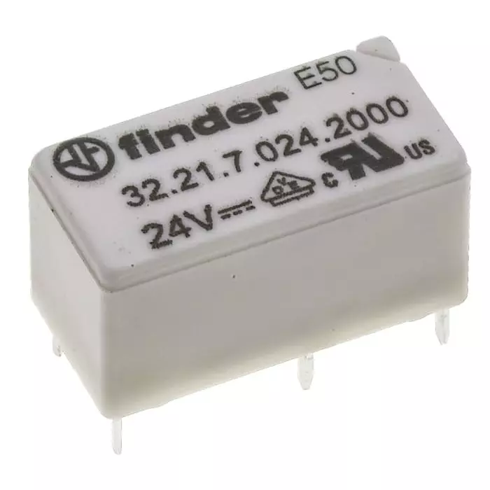 Finder PCB Mount Power Relay 24 V DC Coil 6 A Switching Current SPDT, 32.21.7.024.2000