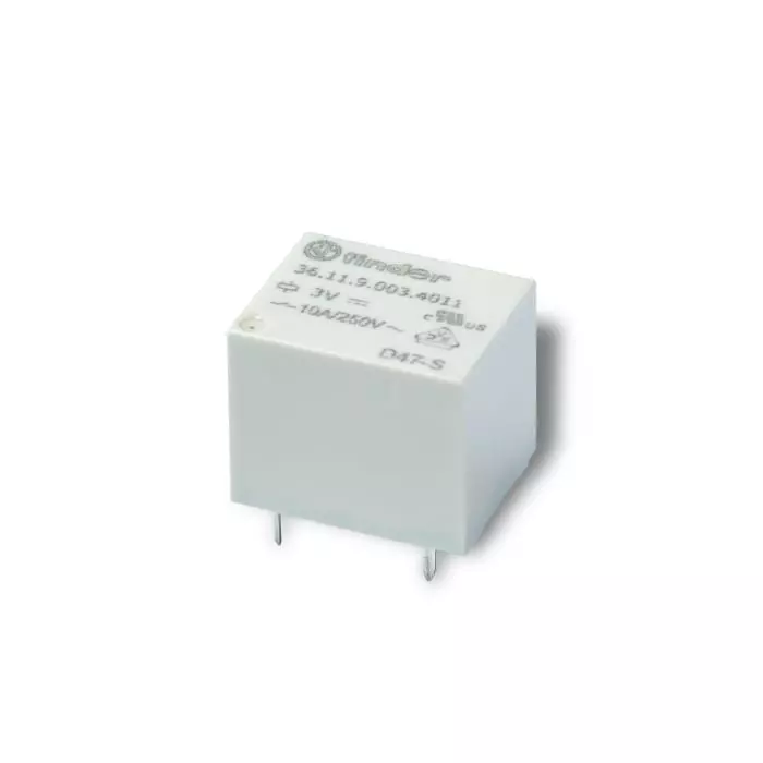 Finder PCB Mount Relay 9 V DC Coil 10 A Switching Current SPDT, 361190094011 (Pack of 25 Pcs)