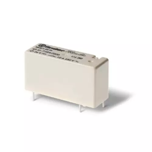 Finder PCB Mount Plug In Relay 24 V DC Coil 10 A Switching Current SPDT, 434170245001