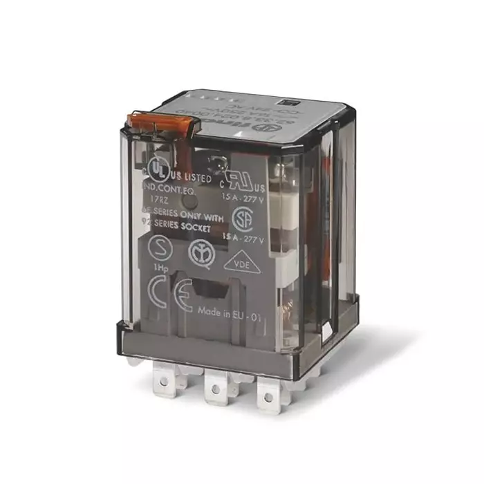 Finder Plug In Power Relay 48 V DC Coil 16 A Switching Current 3PST, 623390484300