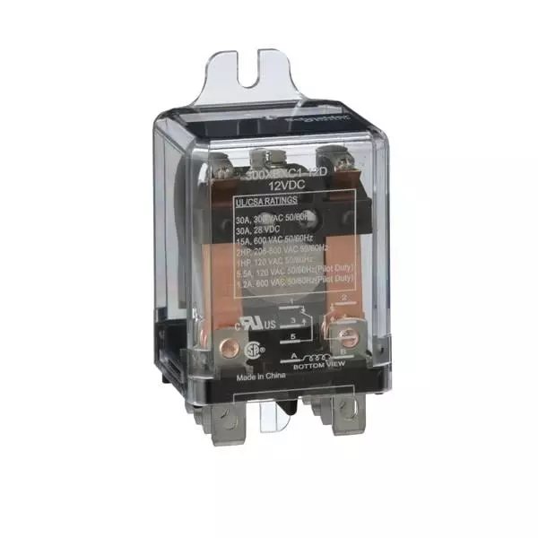 Schneider Electric Power Relay Panel Mount 2 Form C (DPDT-NO, NC) 30 Amp 600 V AC, 300XBXC1-12D