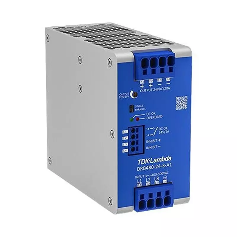 TDK-LAMBDA POWER SUPPLY, AC-DC, 24V, 20A, 480W, DRB480-24-3-A1