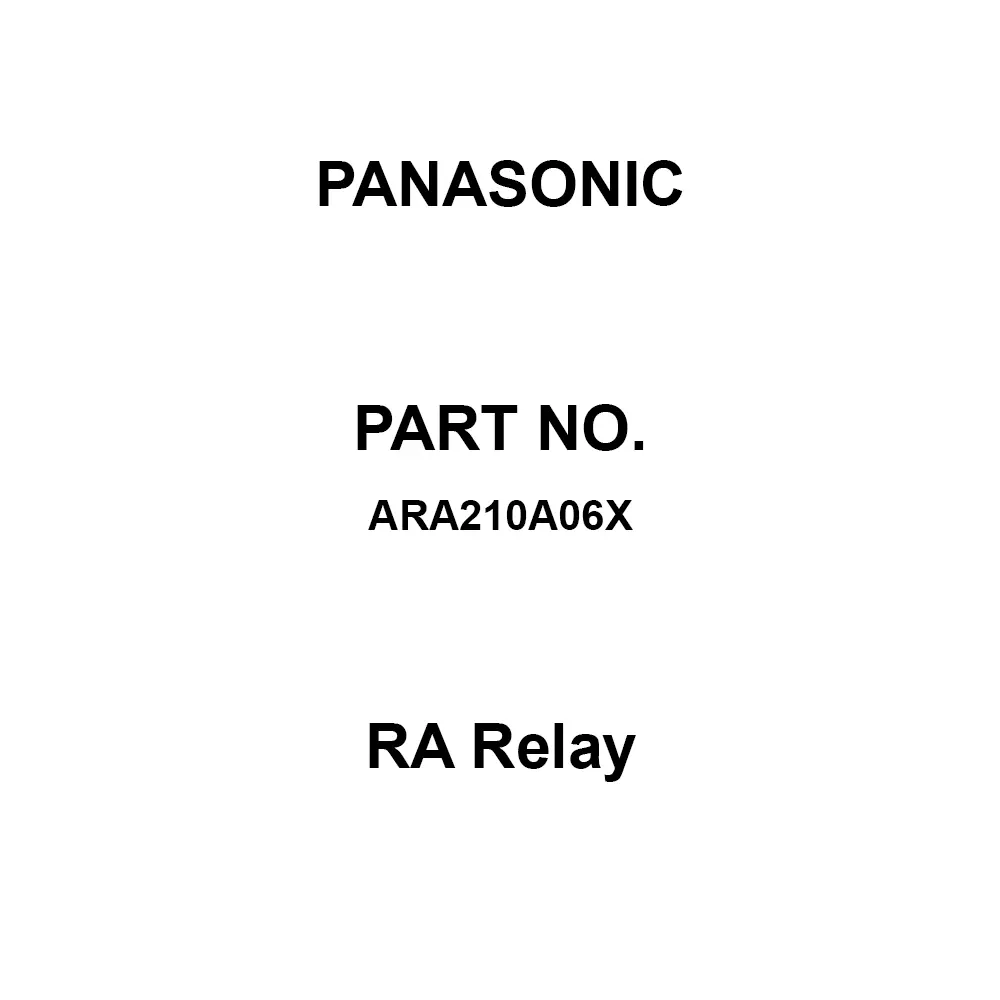 Panasonic RA Relay DC 6 V Rated Coil Voltage, ARA210A06X (Pack of 500 Pcs)