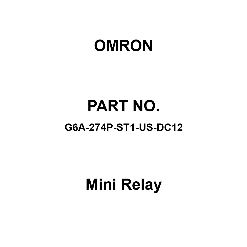 Omron Mini Relay 2C Contact Configuration, G6A-274P-ST1-US-DC12