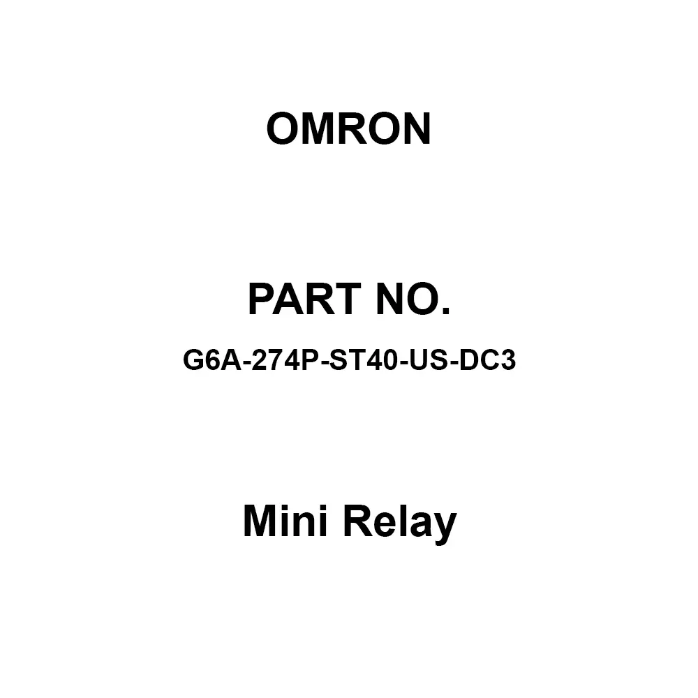 Omron Mini Relay 2C Contact Configuration, G6A-274P-ST40-US-DC3