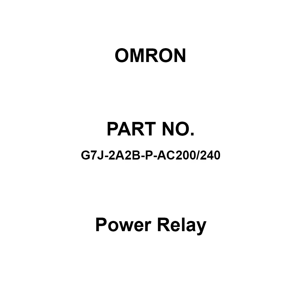 Omron Power Relay 100 mΩ or Less (DC 5 V 1 Amp voltage drop method), G7J-2A2B-P-AC200/240