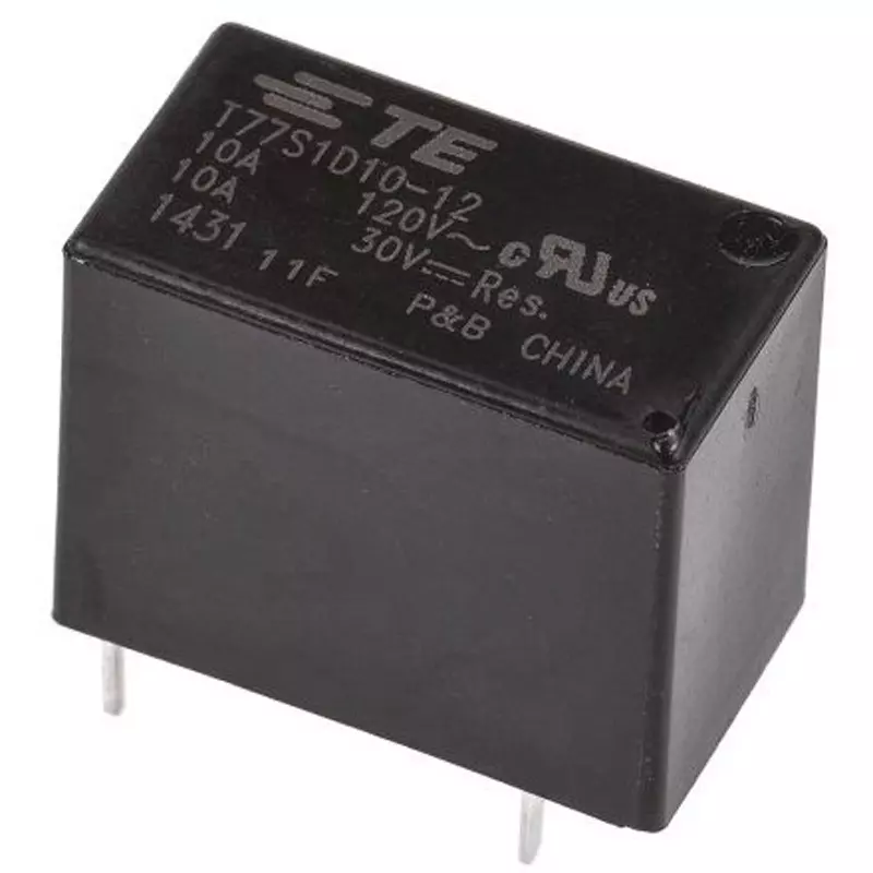 TE CONNECTIVITY Power Relay Board Mounting Type Of Sign SPST Contact Configuration, T77S1D10-12