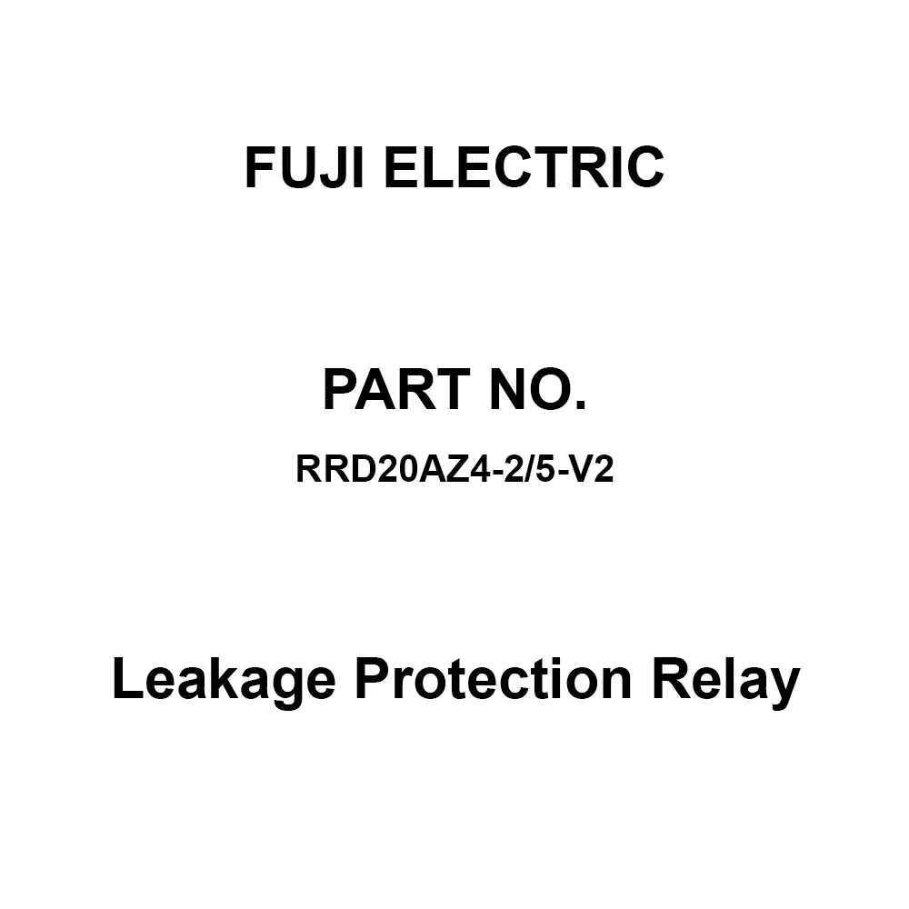 Fuji Electric Leakage Protection Relay 2C (Built-In) Contact Configuration, RRD20AZ4-2/5-V2