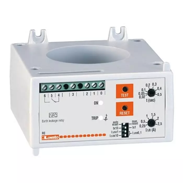 Lovato Earth Leakage Relay, 50 Hz, 60 Hz Frequency, 0.25 - 2.5A Leakage, SPDT Output, 31RC60415