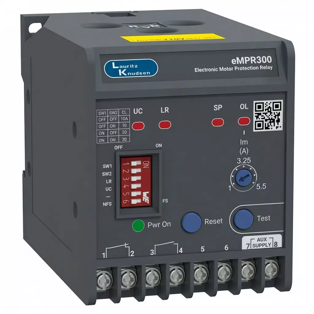 lt-lauritz-knudsen-electronic-motor-protection-relay-with-built-in-earth-fault-protection-and-1-55-a-thermal-overload-range-empr300xaao