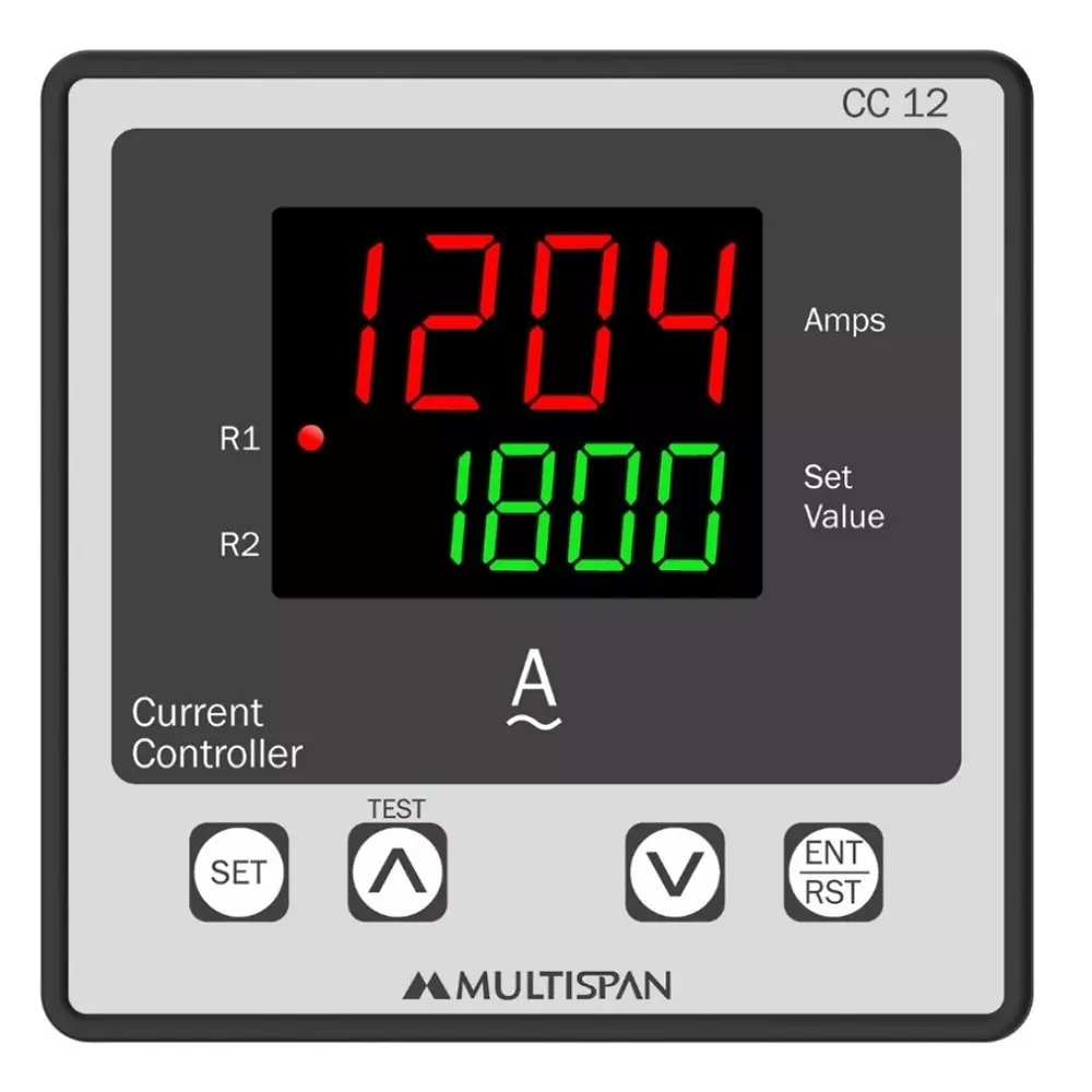 MULTISPAN Digital Current Protection Relay Panel Mount 4+4 Digit Dual LED Display 100-270 V AC Supply Voltage, CC-12
