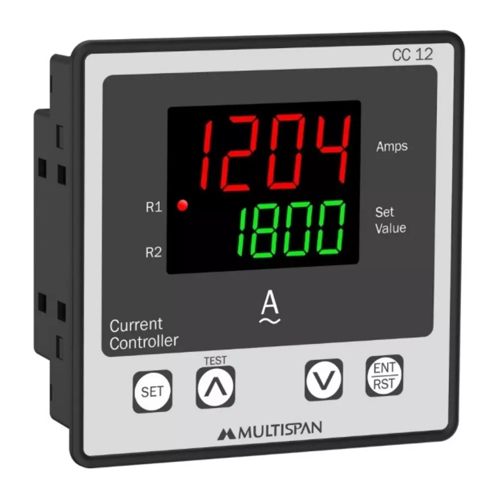 MULTISPAN Digital Current Protection Relay Panel Mount 4+4 Digit Dual LED Display 100-270 V AC Supply Voltage, CC-12