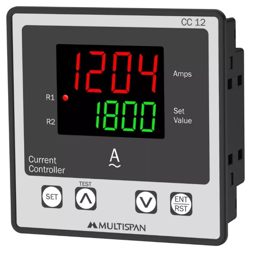 MULTISPAN Digital Current Protection Relay Panel Mount 4+4 Digit Dual LED Display 100-270 V AC Supply Voltage, CC-12
