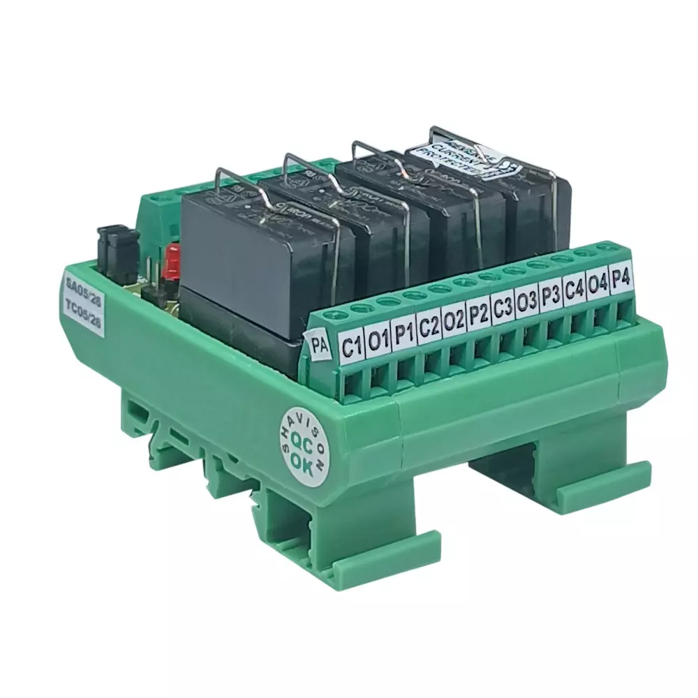 Shavison 1 C/O 4 Channels Relay Module 24 V DC Socket Mounted and Screw Type Termination, AS873-24V-S-OL