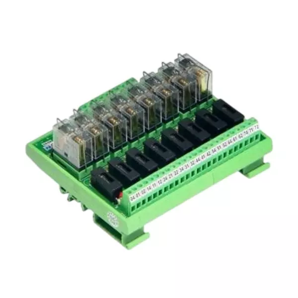 Shavison 1 C/O 8 Channels Relay Module With Fuse at Poles, Looped coils, 24 V DC and 25 mA Per Channel, AS505-24V-P-S-OE-24VDC-5A
