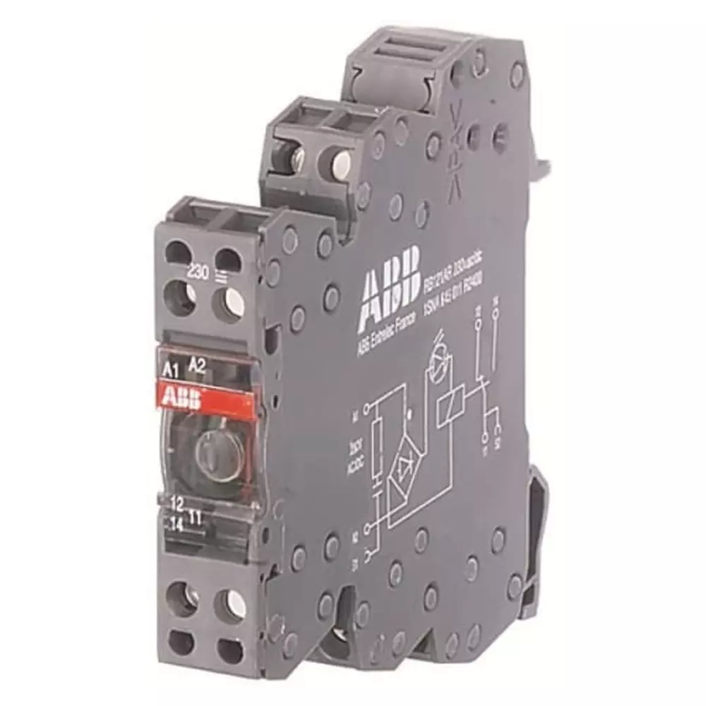 ABB R600 Series Interface Relay, DIN Rail Mount, 230 V AC/DC Coil, SPDT, 6A Load, 1SNA645011R2400 (Pack of 5)