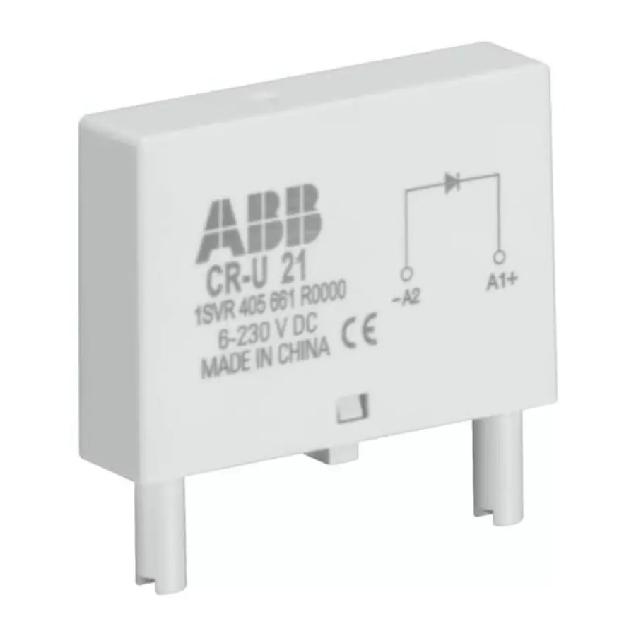 ABB CR-U Series Interface Module, PCB Mount, 6 â†’ 220 V DC Coil, 1SVR405661R0000 CR-U 21