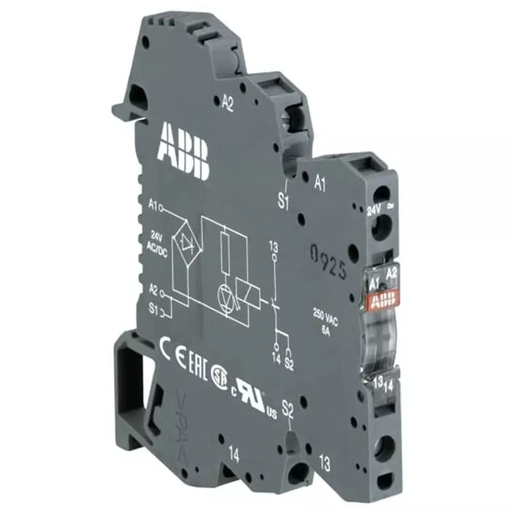ABB R600 Series Interface Relay, DIN Rail Mount, 115 V AC/DC Coil, Solid State, 5A Load, 1SNA645058R1300 (Pack of 10)