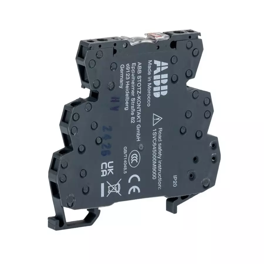ABB RB121 Series Interface Relay, DIN Rail Mount, 24 V DC Coil, SPDT, 6A Load, 1SNA645071R0000
