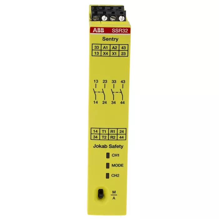 ABB - JOKAB Sentry SSR32 Time Delay Safety Relay 24 V DC Dual-Channel 4 Safety Contacts, 2TLA010052R0400Sentry SSR32 24VDC
