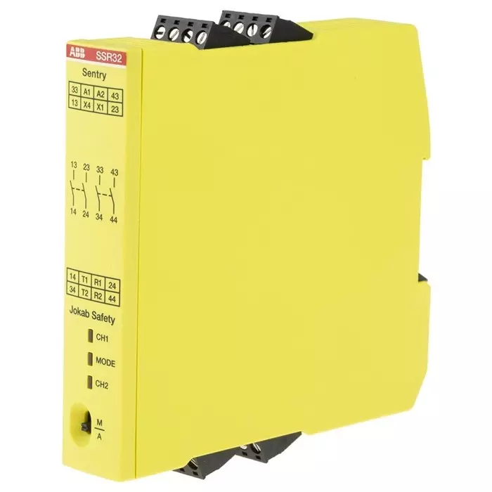 ABB - JOKAB Sentry SSR32 Time Delay Safety Relay 24 V DC Dual-Channel 4 Safety Contacts, 2TLA010052R0400Sentry SSR32 24VDC