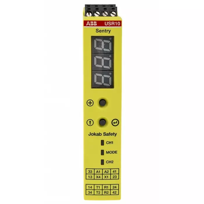 ABB - JOKAB Sentry USR10 Time Delay Safety Relay 24 V DC Dual-Channel 4 Safety Contacts, 2TLA010070R0000Sentry USR10 24VDC