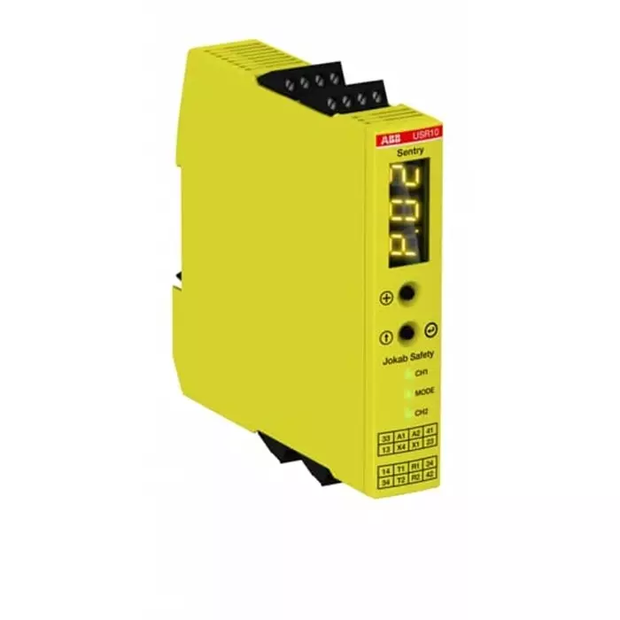 ABB - JOKAB Sentry USR10 Time Delay Safety Relay 24 V DC Dual-Channel 4 Safety Contacts, 2TLA010070R0000Sentry USR10 24VDC