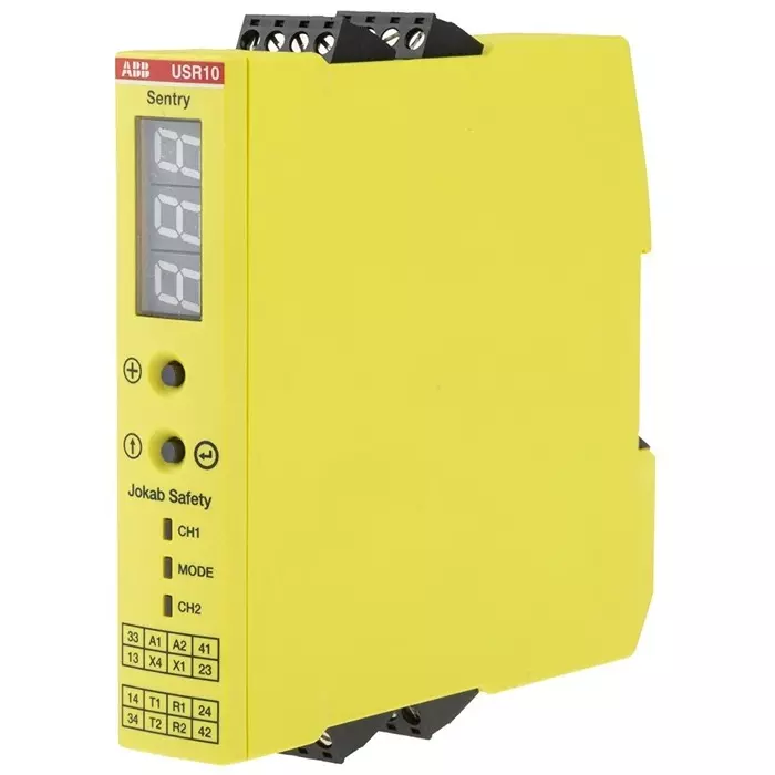 ABB - JOKAB Sentry USR10 Time Delay Safety Relay 24 V DC Dual-Channel 4 Safety Contacts, 2TLA010070R0000Sentry USR10 24VDC