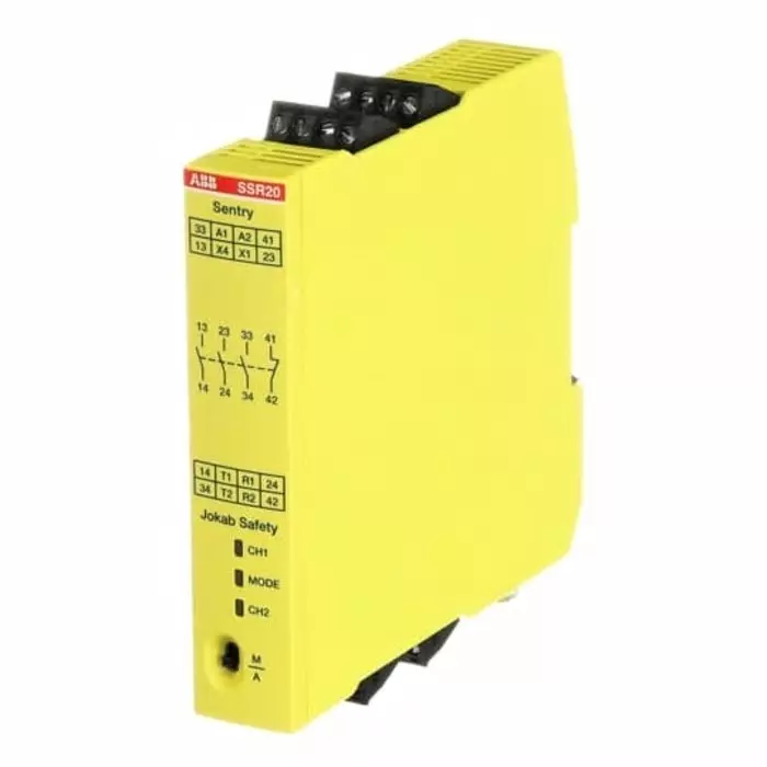 ABB - JOKAB Sentry SSR20M Two Hand Control Safety Relay 265 V AC 375 V DC 4 Safety Contacts, 2TLA010051R0100Sentry SSR20M VAC/VDC