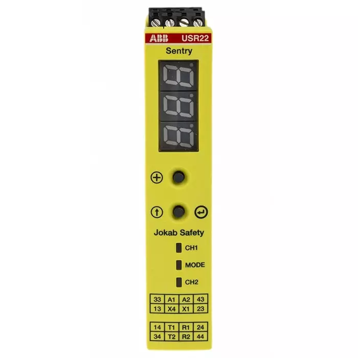 ABB - JOKAB Sentry USR22 Time Delay Safety Relay 24 V DC Dual-Channel 4 Safety Contacts, 2TLA010070R0400Sentry USR22 24VDC