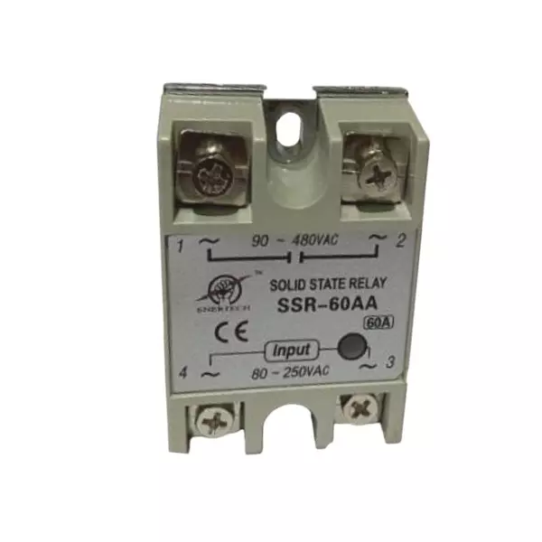 ENERTECH AC to AC Solid State Relay Single Phase 60 Amp Current Rating, EN-60 AA