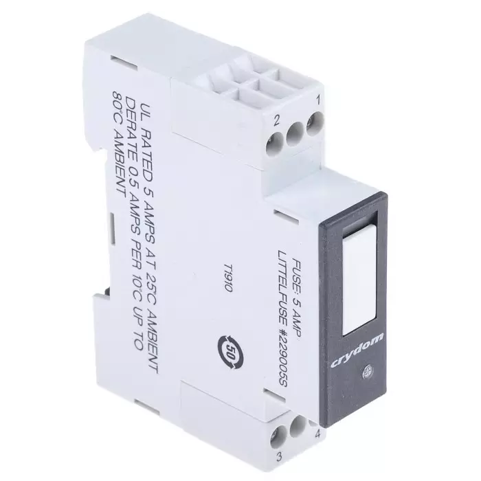 SENSATA/CRYDOM Solid State Relay GMS Series 5 A RMS Load DIN Rail Mount 280 V AC 32 DC Control, 84130105