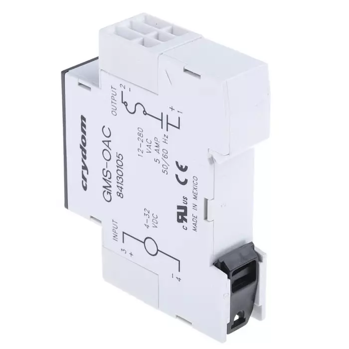 SENSATA/CRYDOM Solid State Relay GMS Series 5 A RMS Load DIN Rail Mount 280 V AC 32 DC Control, 84130105