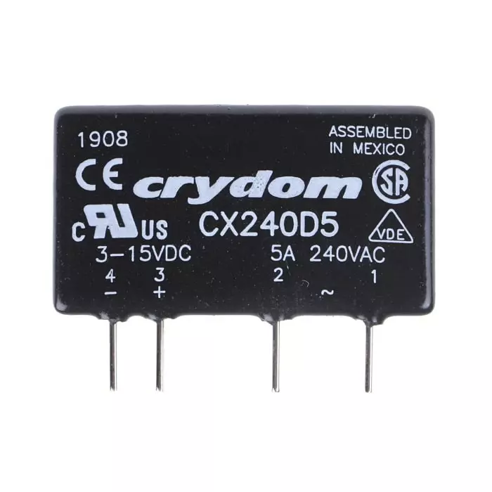 SENSATA/CRYDOM Solid State Relay CX Series 5 A Load PCB Mount 280 V AC 15 DC Control, CX240D5