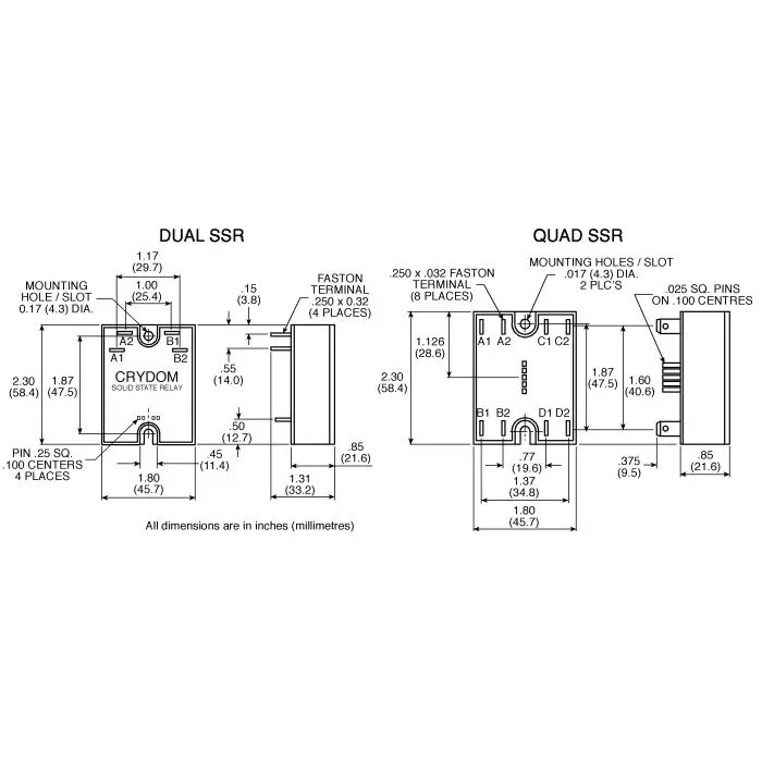 SENSATA/CRYDOM Solid State Relay 40 A Load Surface Mount 280 V 15 Control, D2440D